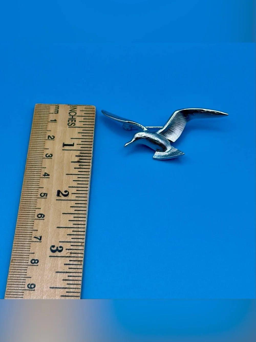 Vintage Pewter Seagull Brooch